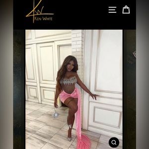 Pink Velvet Crystal Corset dress Prom
